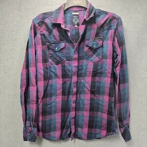 Diesel Co Regular Fit Flannel Snap Button Front Top Size Small